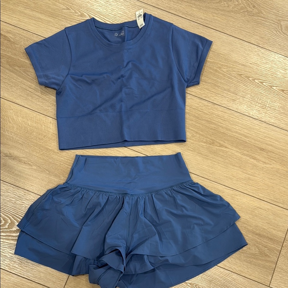 American Eagle Outfitters Blue Skort Set